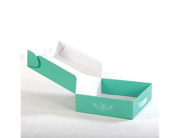 Caixa de presente ondulada dobrável verde caixas onduladas laminadas com punho