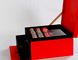 Caixa de presente rígida luxuosa da gaveta do cartão da corrediça preta e vermelha com inserção da espuma